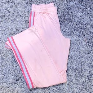 Pink slit track pants